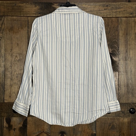 Lauren Striped Pajama Top Button Down Long Sleeve Sleep Shirt - Picture 2 of 8
